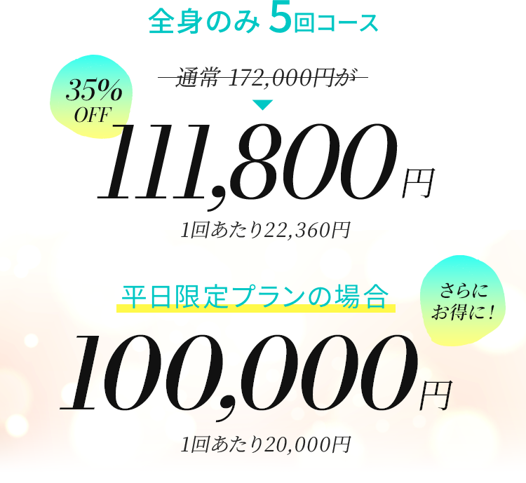 全身+VIO5回コース 288,000円