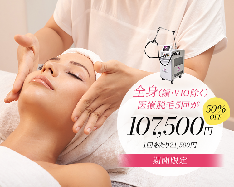 全身（顔・VIO除く）医療脱毛5回が107,500円