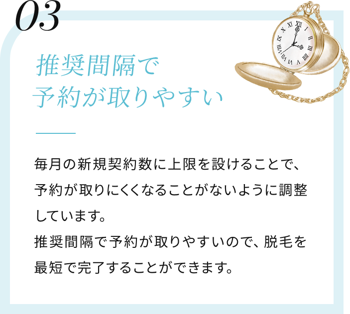 03 推奨間隔で 予約が取りやすい