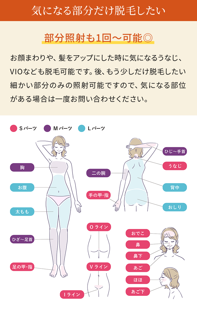 気になる部分だけ脱毛したい