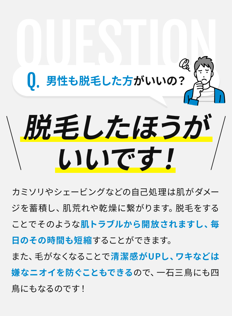 男性も脱毛した方がいいの？