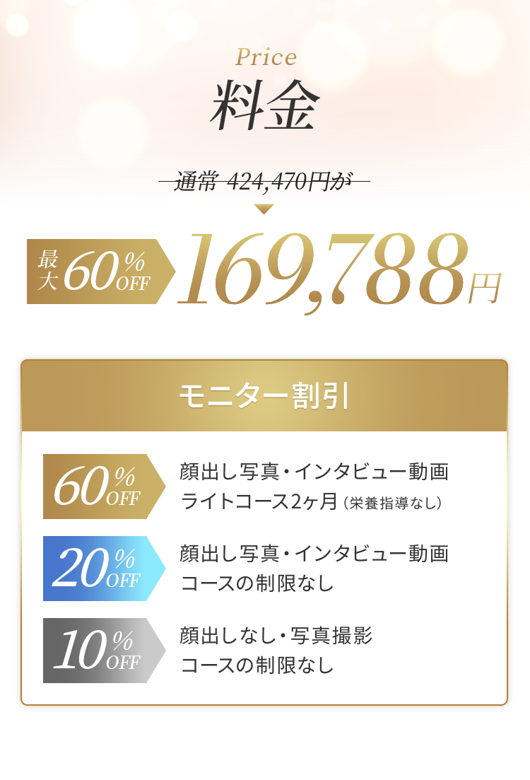 通常424,470円が最大60%OFF 169,788円（税込）